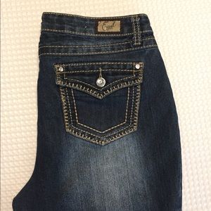 Earl Jeans Chunky Stitched Bedazzled Denim Pants